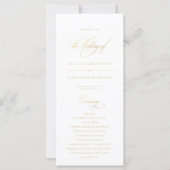 Élégant Classic Gold Imitation Programme de mariag (Devant)