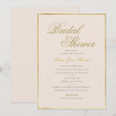 Elegant Classic Gold Lijst Cream Vrijgezellenfeest Kaart (Voorkant / Achterkant)