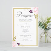 Elegant Classic Gold Lijst Floral Rozen Wedding (Staand voorkant)