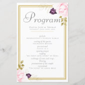 Elegant Classic Gold Lijst Floral Rozen Wedding (Voorkant)
