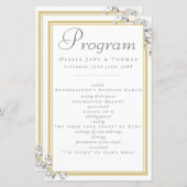 Elegant Classic Gold Lijst Floral Wedding Programm (Voorkant / Achterkant)
