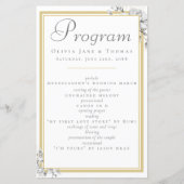 Elegant Classic Gold Lijst Floral Wedding Programm (Voorkant)