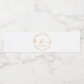 Elegant Classic Gold Monogrammed Initiaal Wedding Waterfles Etiket (Enkel label)