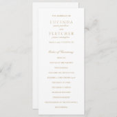 Elegant Classic Gold Traditional Formal Wedding Programma (Voorkant / Achterkant)