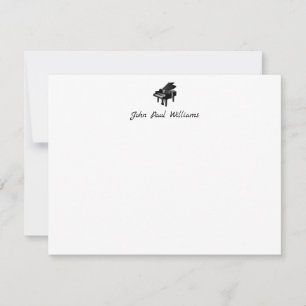 Elegant Classic Grand Piano Music Calligraphy Name Notitiekaartje