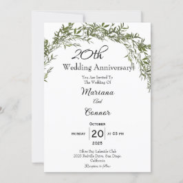 Elegant Classic Greenery Wedding Jubileum Kaart