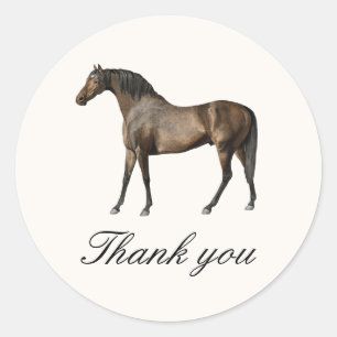 Elegant Classic Horse Race Derby Party Ronde Sticker