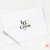 Elegant Classic I Do Crew Zwart en Goud Ronde Sticker (Envelop)
