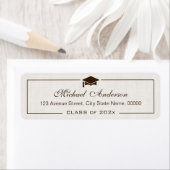 Elegant Classic Ivory Linen Afstuderen Afstuderen Etiket (Insitu)