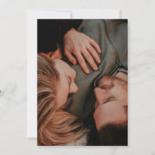 Elegant Classic Ivory & Red Script Wedding Photo Save The Date (Achterkant)