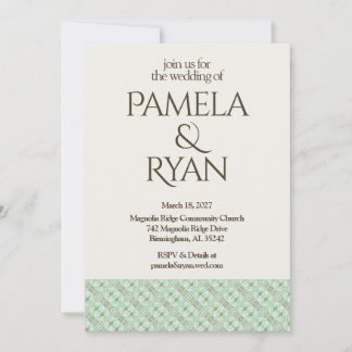 Elegant Classic Ivory Wedding Invitation Kaart