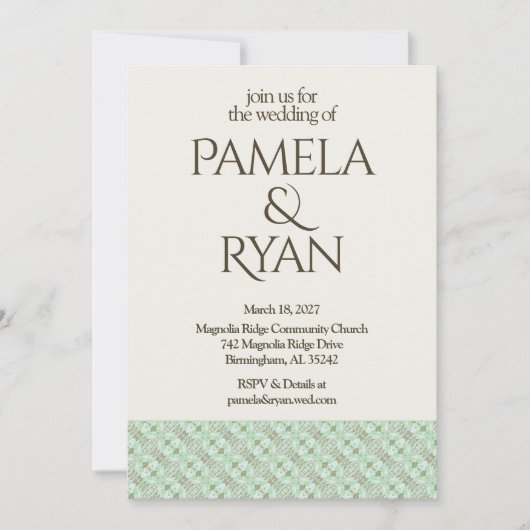 Elegant Classic Ivory Wedding Invitation Kaart (Voorkant)