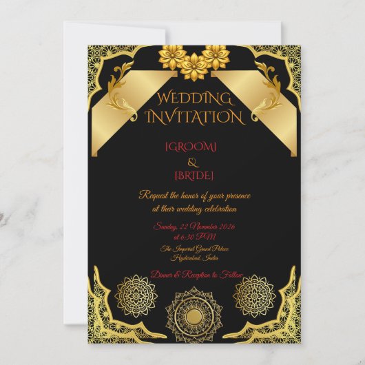 Elegant Classic Marriage Invite Template Kaart (Voorkant)
