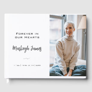 Elégant Classic Memorial Photo Livre d'invité