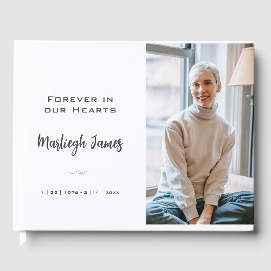 Elégant Classic Memorial Photo Livre d'invité (Recto)