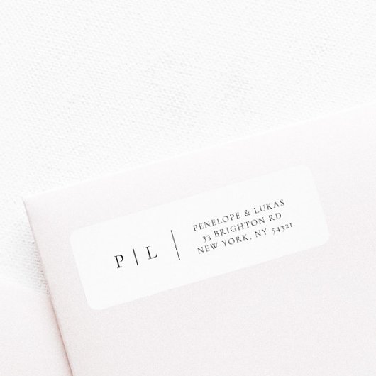 Elegant Classic Minimal Monogram Retouradres Etiket