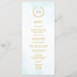 Elegant Classic minimalist Monogram Turquoise Menu