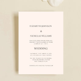 elegant classic minimalist wedding invitation kaart