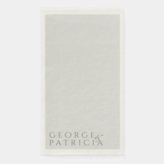 Elegant Classic Modern Typography Gray Wedding Servet (Voorkant)