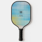 Elegant Classic Monogram Blauw Prism Glas Persoonl Pickleball Paddle (Achterkant)