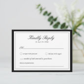elegant | Classic Monogram Bruiloft RSVP Kaart (Staand voorkant)