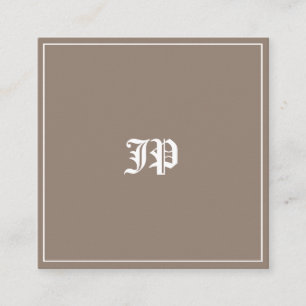 Elegant Classic Monogram Design Trendy Plain Vierkante Visitekaartje