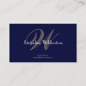 Elegant Classic Monogram & Name Chic Professional Visitekaartje (Voorkant)