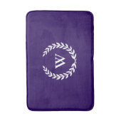 Elegant Classic Monogram Navy Blue Bath Mat (Voorkant Verticaal)