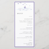 Elegant Classic Nautical Lijst Boat Ocean Wedding Menu (Voorkant)