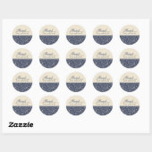 Elegant Classic Navy Blue Baked With Love  Ronde Sticker (Vel)