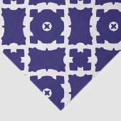 Elegant Classic Navy Blue en White Mosaic Pattern Tissuepapier (Detail)