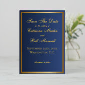 Elegant Classic Navy et Gold Enregistrer la carte  (Debout devant)
