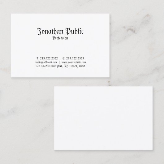 Elegant Classic Nostalgic Watch Plain Professional Visitekaartje (Voorkant / Achterkant)