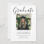 Elegant Classic One Photo Graduation Invitation (Devant)