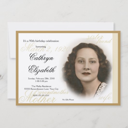 Elegant Classic Photo Invitation Kaart (Voorkant)