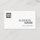 Elegant Classic Plain White Grey Sprinkle voeg Log Visitekaartje (Voorkant)