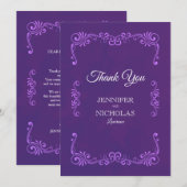 Elegant Classic Pleal Wedding Bedankkaart (Voorkant / Achterkant)