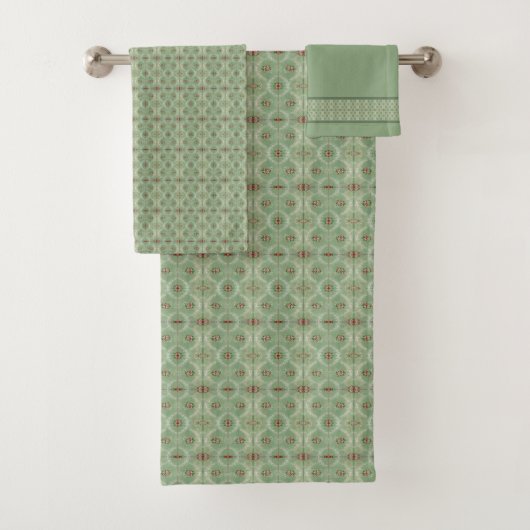 Elégant Classic Sage & Floral Vintage Tile Motif (En situation)