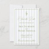 Elegant Classic Sage Green Save the Date Kaart (Voorkant)