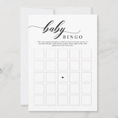 Elegant Classic Script Baby shower Bingo Game Kaart (Voorkant)