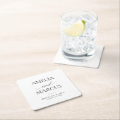 Elegant Classic Script Calligraphy Wedding Vierkante Kartonnen Onderzetter (Insitu)