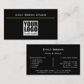 Elegant Classic Simple Black Studio-Logo Sjabloon Visitekaartje (Voorkant / Achterkant)