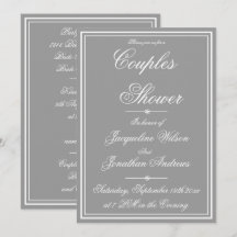 Elegant Classic Simple Personalized Couples Shower