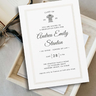 Elegant Classic Triple Lijst Law School Afstuderen Kaart