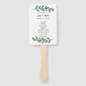 Elegant Classic Waterverf Green Leaves Wedding Handwaaier (Voorkant)