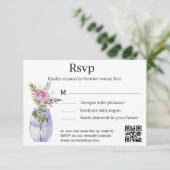 Elegant Classic waterverf Roze Bloemen bruiloft RSVP Kaartje (Staand voorkant)