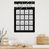 Elegant Classic Wedding 16 Table Seating Chart Poster (Keuken)