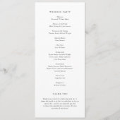 Elegant Classic Wedding Programma (Achterkant)