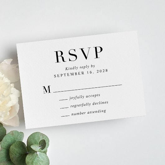 Elegant Classic Wedding RSVP Kaartje