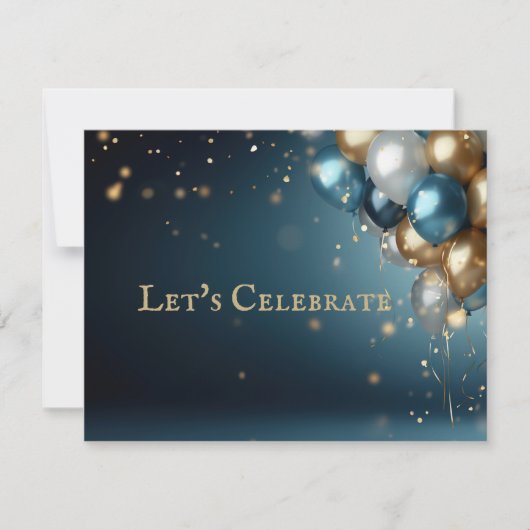 Élégant classique ballons Invitation de fête d'ann (Devant)